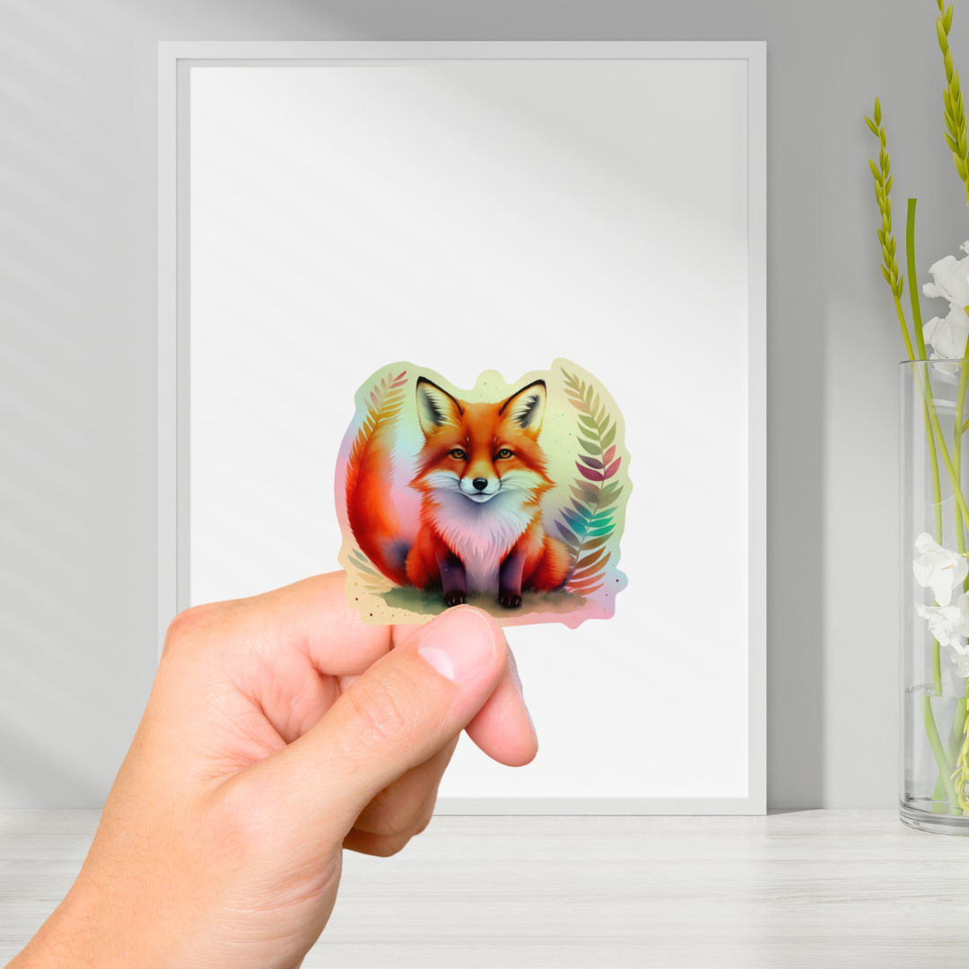 Fox Holographic Vinyl Sticker