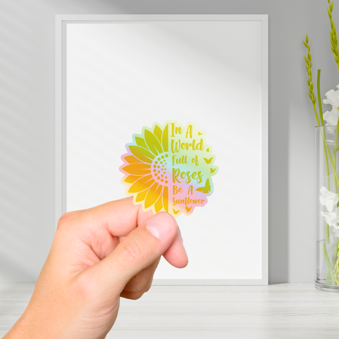 Sunflower Holographic Vinyl Sticker