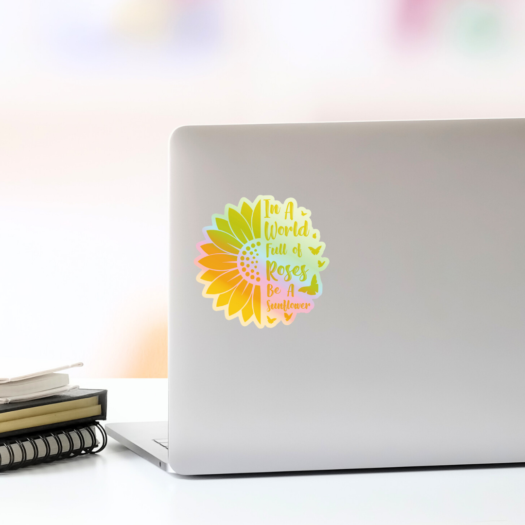 Sunflower Holographic Vinyl Sticker