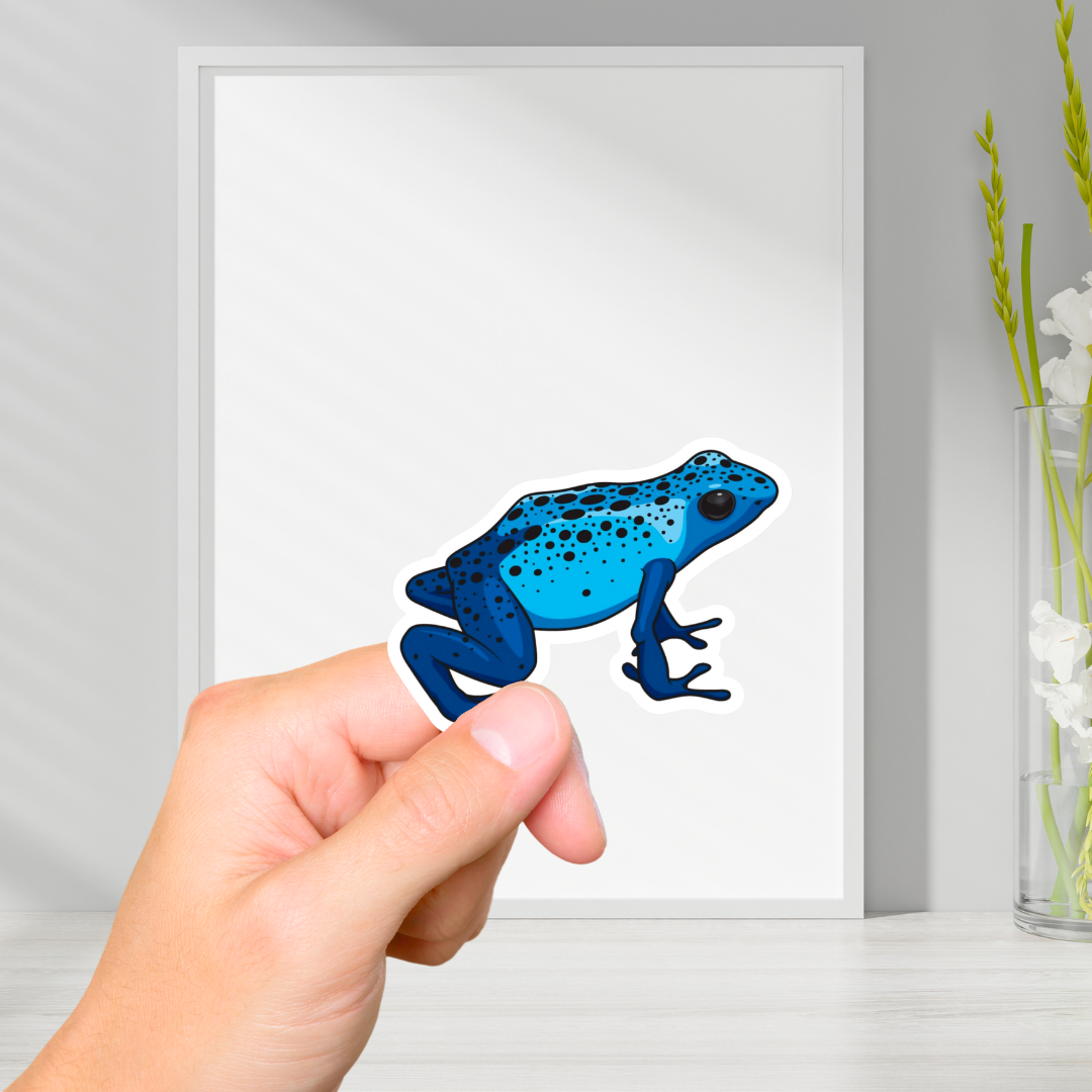 Blue Spotted Poison Frog Vinyl Sticker