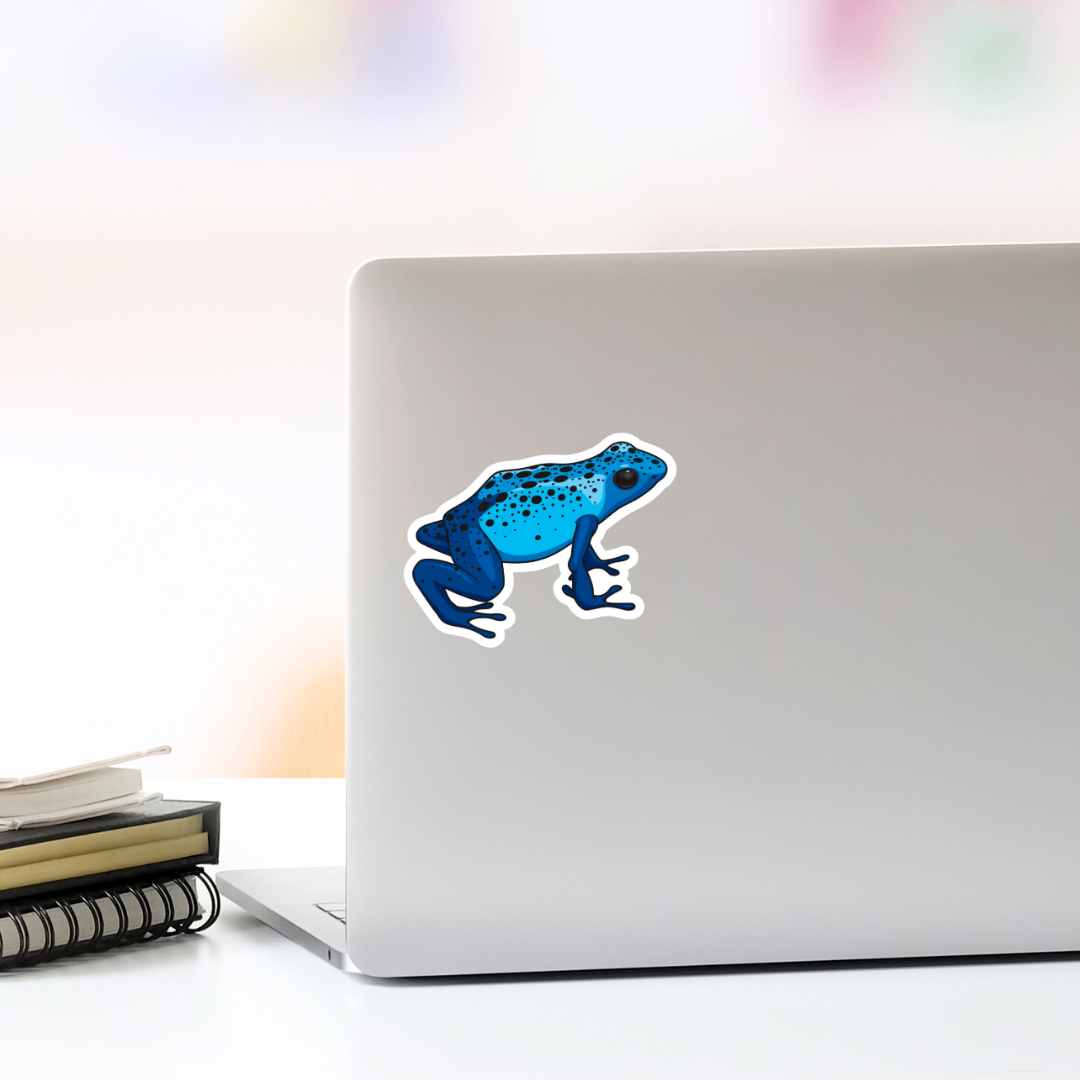Blue Spotted Poison Frog Vinyl Sticker
