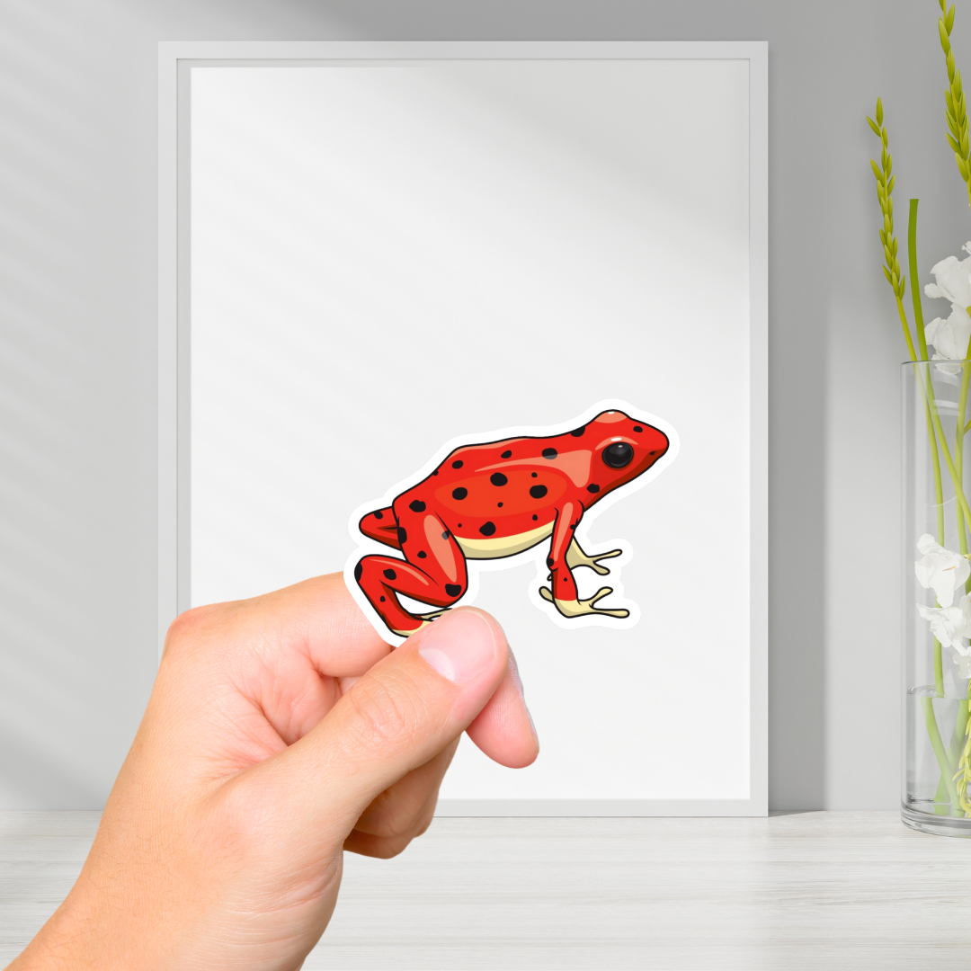 Strawberry Poison-dart Frog Vinyl Sticker