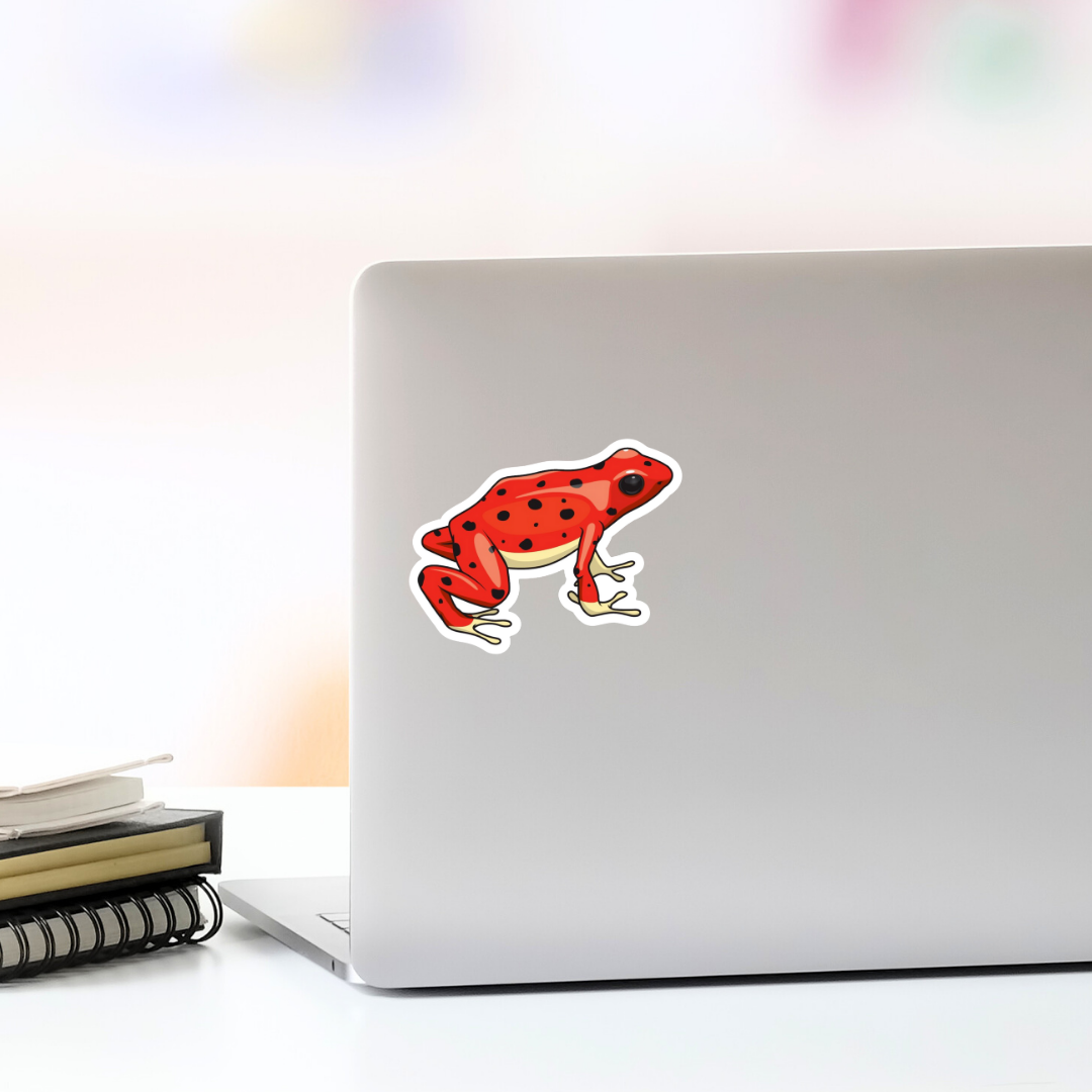 Strawberry Poison-dart Frog Vinyl Sticker
