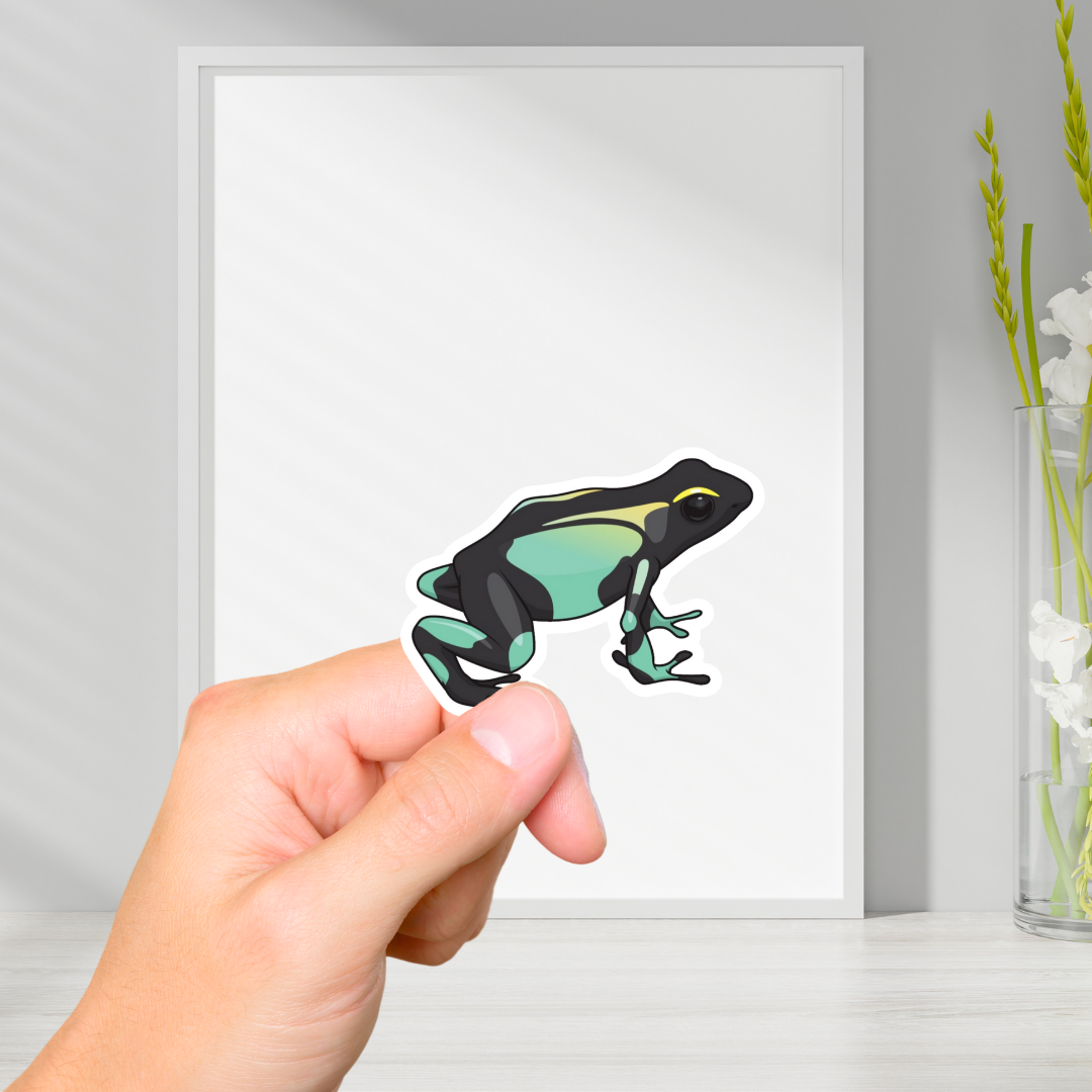 Teal Poison-dart Frog Vinyl Sticker