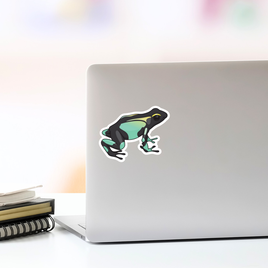 Teal Poison-dart Frog Vinyl Sticker