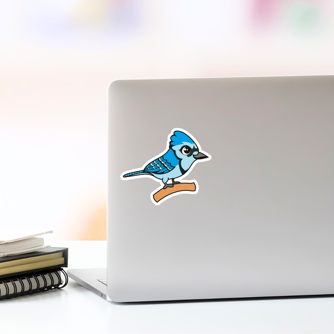 Flying Bird Blue Jay' Sticker