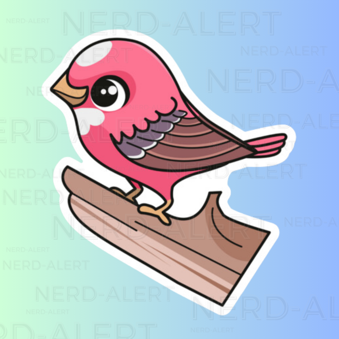 Pink Rosefinch Bird Vinyl Sticker