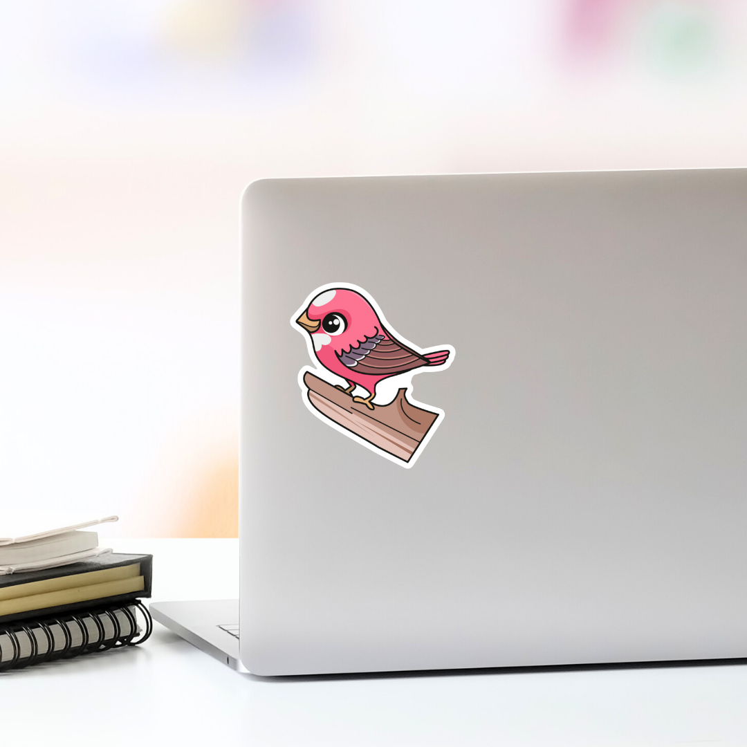 Pink Rosefinch Bird Vinyl Sticker