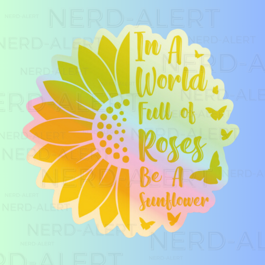 Sunflower Holographic Vinyl Sticker