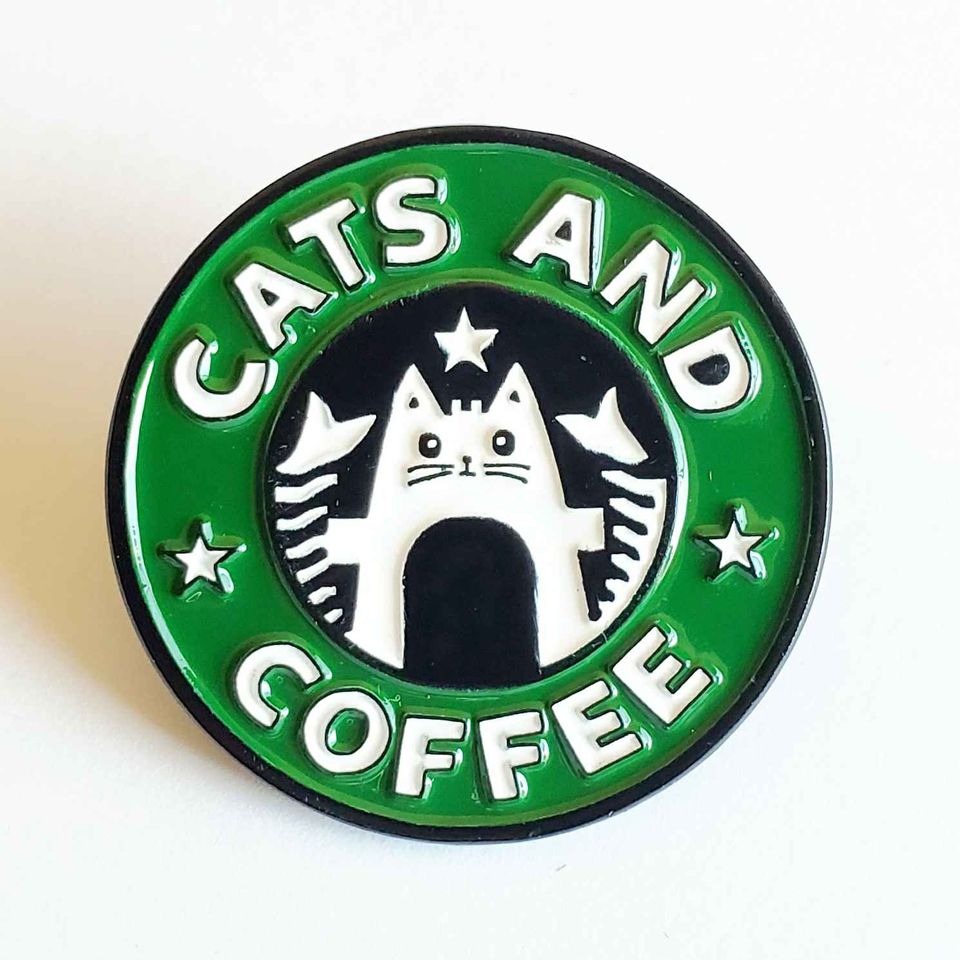 Cats & Coffee Enamel Pin