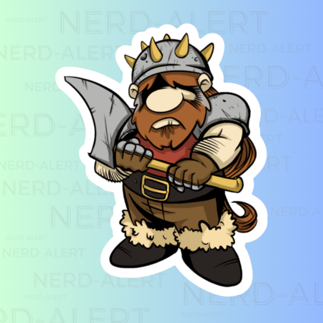 Apocalyptic Axe Gnome Vinyl Sticker