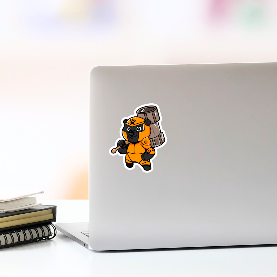 Black Bear War Hammer Vinyl Sticker