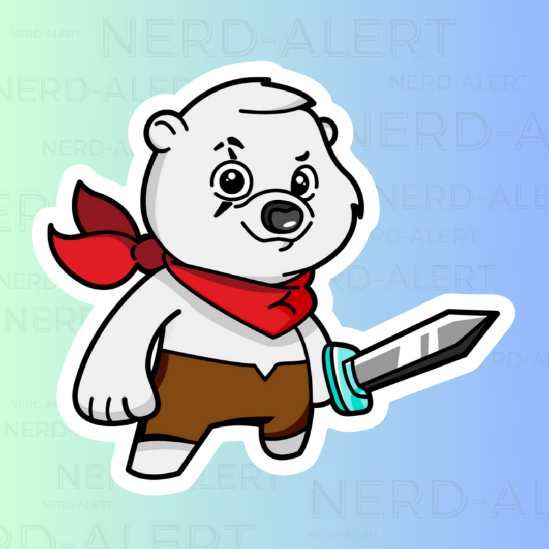 Polar Bear Mercenary Vinyl Sticker