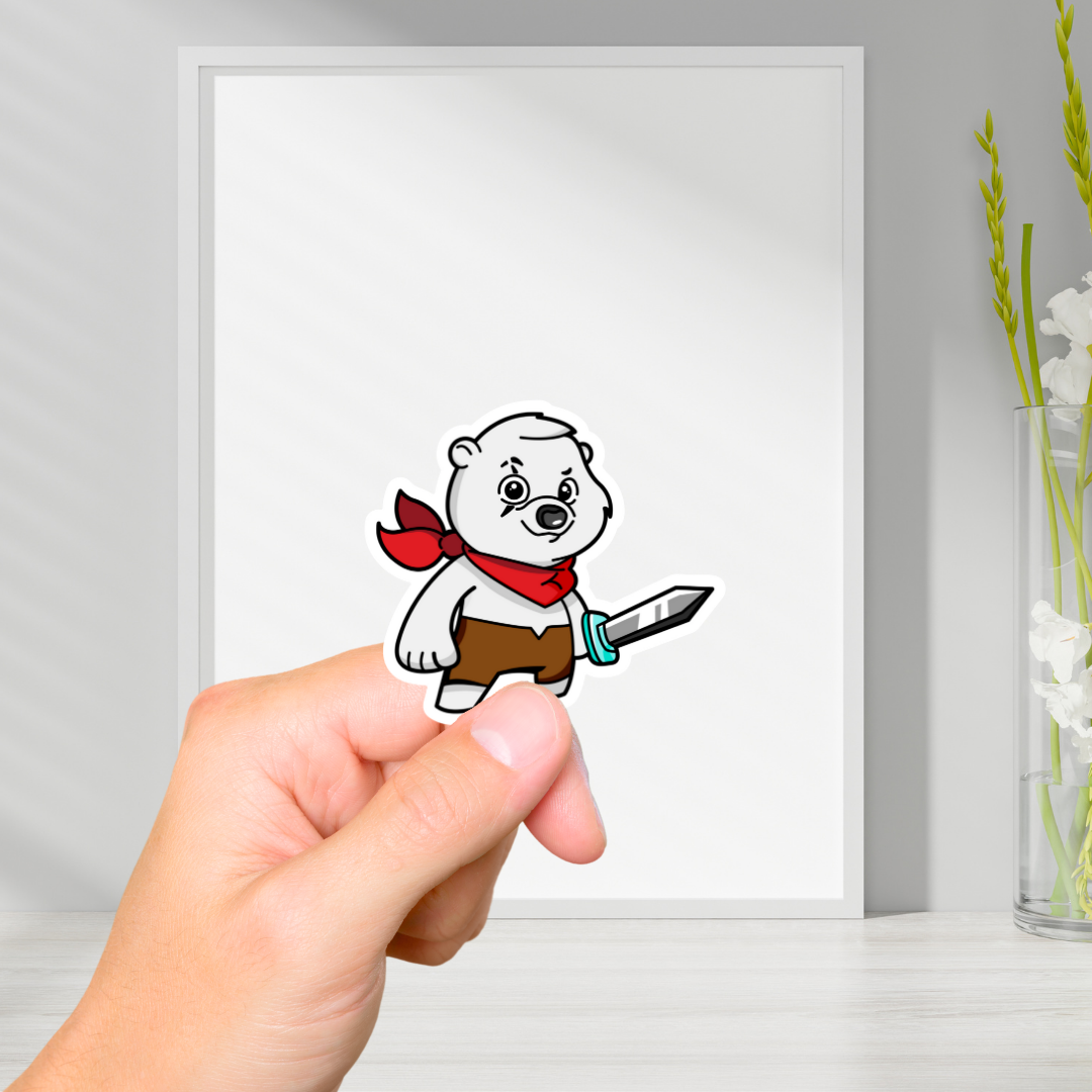 Polar Bear Mercenary Vinyl Sticker