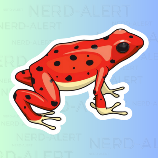 Strawberry Poison-dart Frog Vinyl Sticker